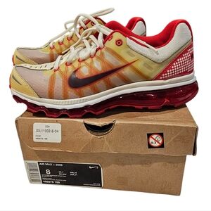 Nike Air Max 2009 White Red Mahogany Mens Size 8 EUC